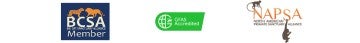 Accretitations from three organizations: BCA, GFAS, and NAPSA