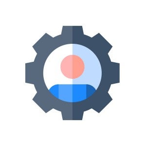 Icon of a person in a gear