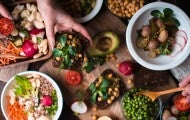 Beautiful spread of plant based food