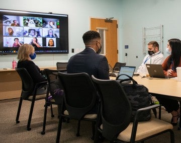 A meeting of the Human Capital and Development team in HSUS office