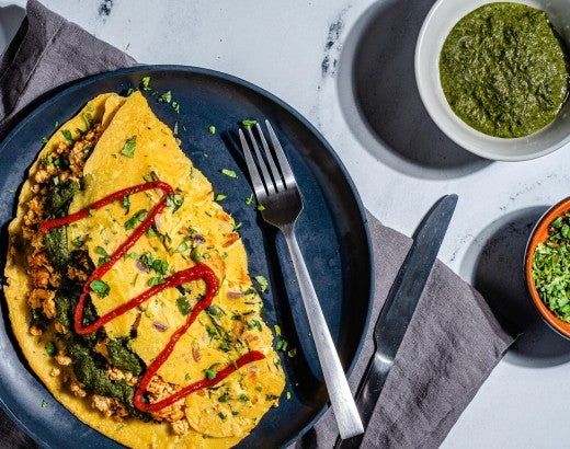 An omelette on a plate