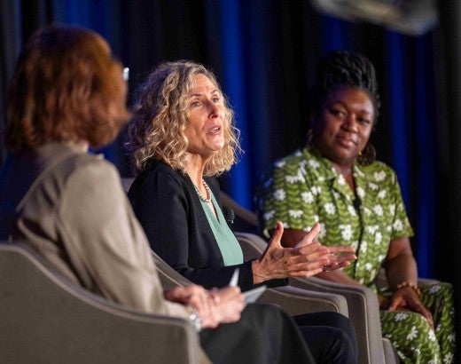 A group of women speaking