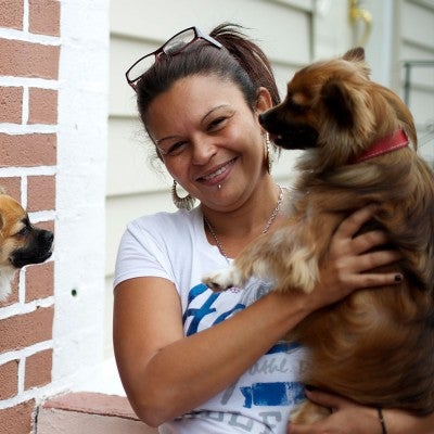 Pets for Life woman and her dogs